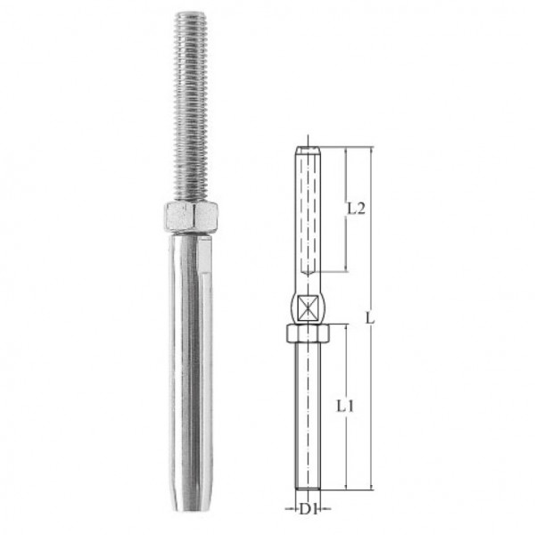 Menetes terminál A4 saválló – M6 / 4 mm-es dróthoz