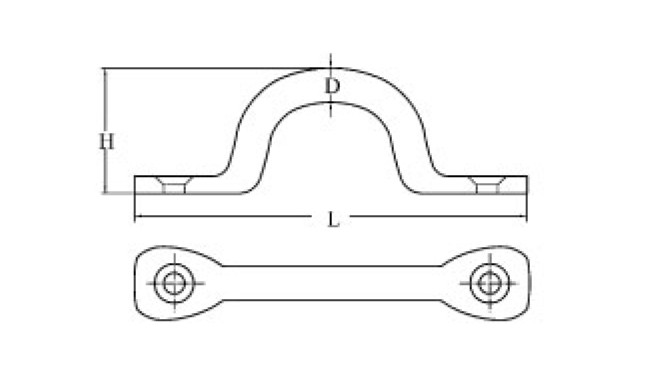 Omega AISI 316, 11 mm széles – 11 × 10 mm