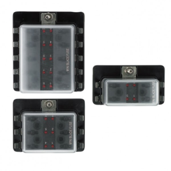 Biztosítékdoboz Mini-FK1, LED-es, 4 foglalat, 100 A