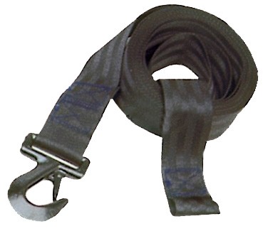 Nylon csörlőheveder biztonsági kampóval, 6,0 m – 6,0 m, szélesség 50 mm