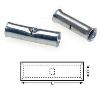 Kábel-összekötő toldóhüvely, ónozott réz – 6 mm², 20 mm hossz