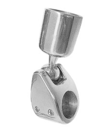 Nirosta A4 relingcső bilincs gömbcsuklóval, 22 mm – 22 mm csőhöz
