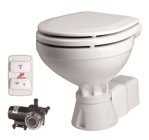 Johnson Pump AquaT Silent Electric fedélzeti WC, Compact, 12 V – Compact / 12 V / csendes