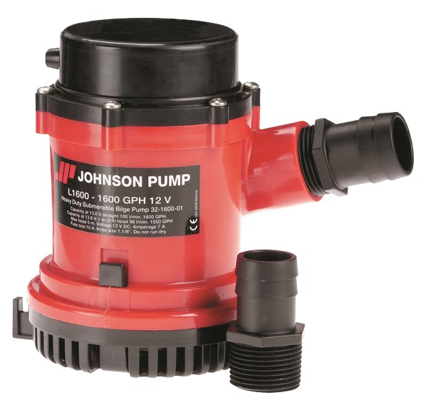 Johnson L1600 Heavy Duty fenékvíz-szivattyú – 5900 l/h, 12 V