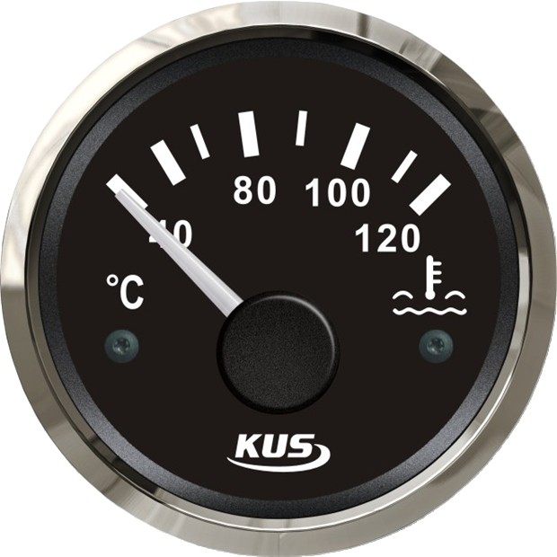 KUS hűtővíz-hőmérséklet műszer – Fekete 40–120 °C