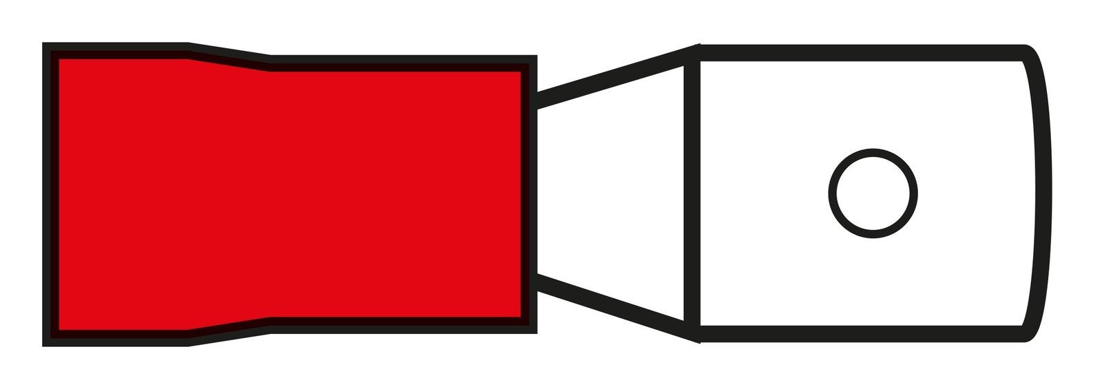 Előszigetelt lapos dugó – 6,3 mm, piros (0,5–1,5 mm²)