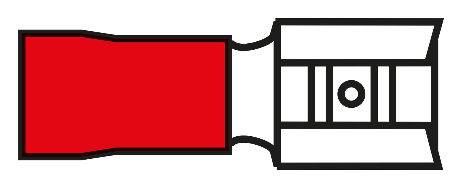 Előszigetelt lapos csúszósaru – 2,8 mm, piros (0,5–1,5 mm²)