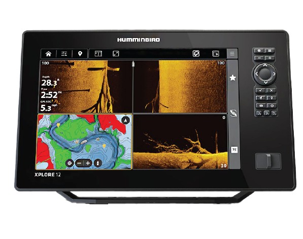 Humminbird XPLORE 12 MEGA SI+ GPS halradar (XM 14 HW CMSI T jeladóval)