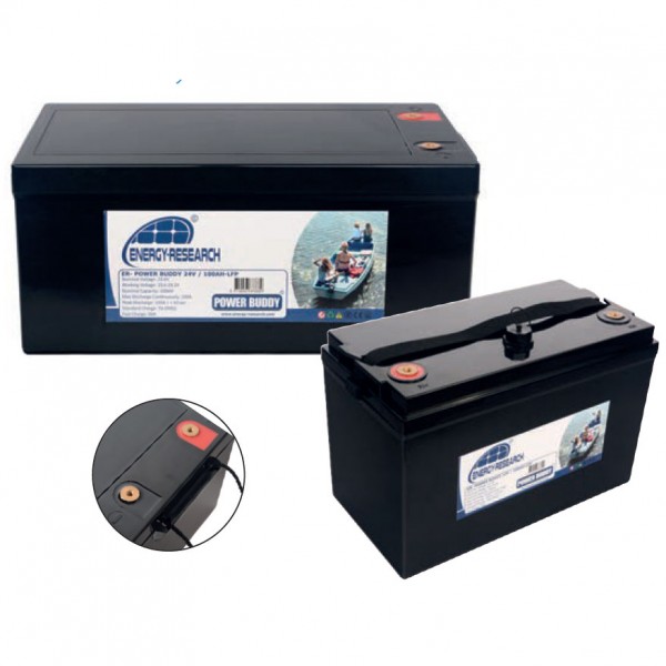 Lithium-FePO4 Power Buddy akkumulátor – 36 V, 100 Ah, 522×268×220 mm, 32,0 kg, M8, 43,8 V