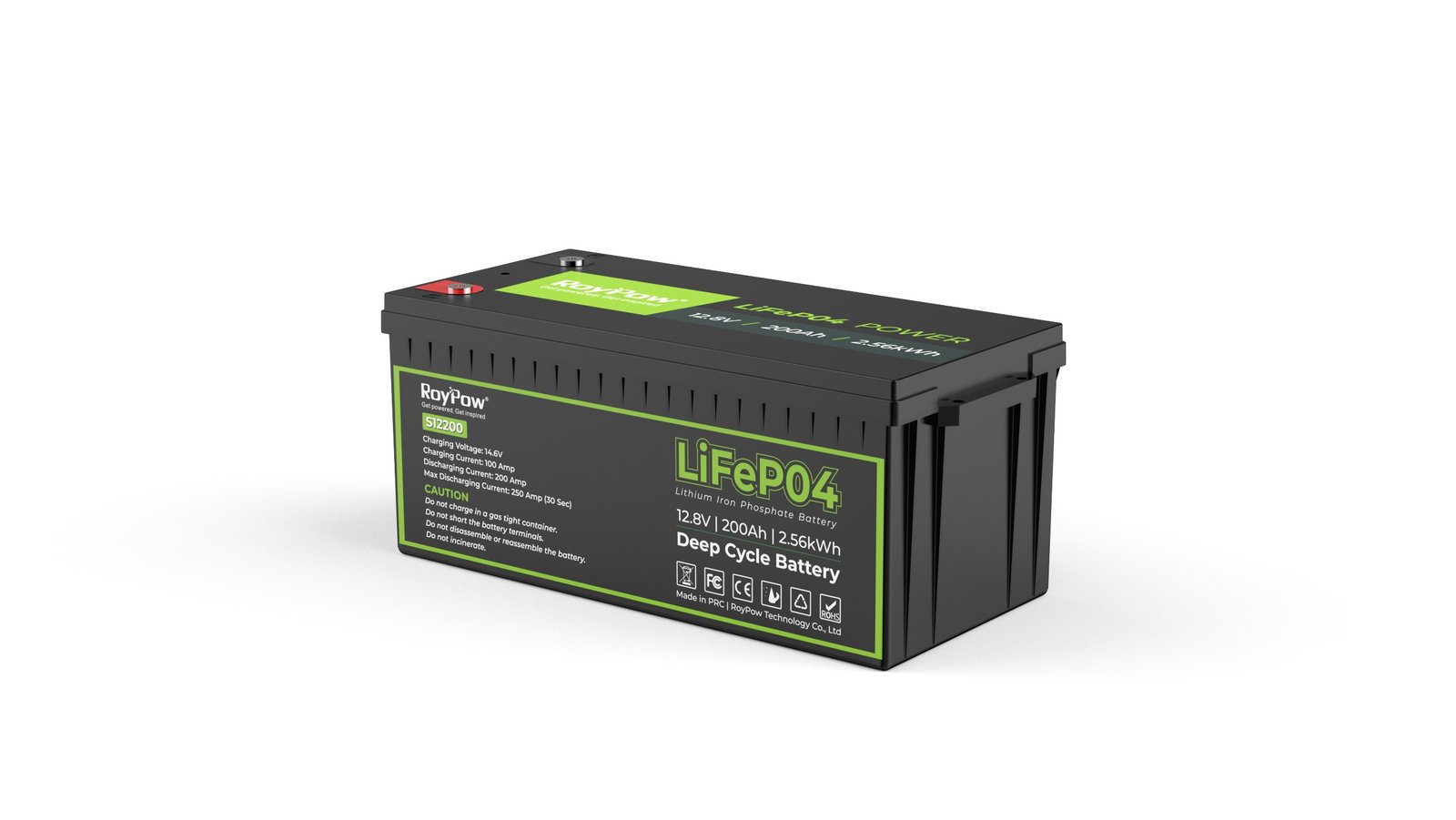 RoyPow LiFePO4 akkumulátor S-széria IP67 12V 300Ah – 12V / 300 Ah / max. 150 A (indítás max. 1500 A)