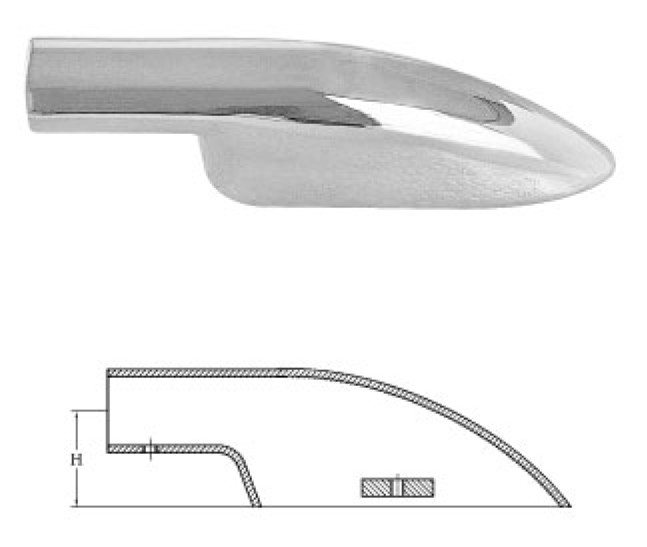 A4 rozsdamentes korlát végdarab 90°, 22 mm csőhöz