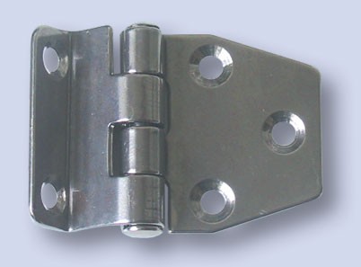 Lépcsős rozsdamentes zsanér, 48 × 37 mm, 10 mm-es peremmel – 48 × 37 mm / 10 mm perem