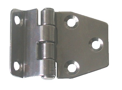 Lépcsős rozsdamentes zsanér, 48 × 37 mm, 10 mm-es peremmel – 48 × 37 mm / 10 mm perem