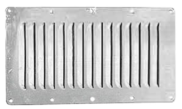 Nirosta szellőzőrács 228 × 127 mm, 15 réses – 228x127 mm
