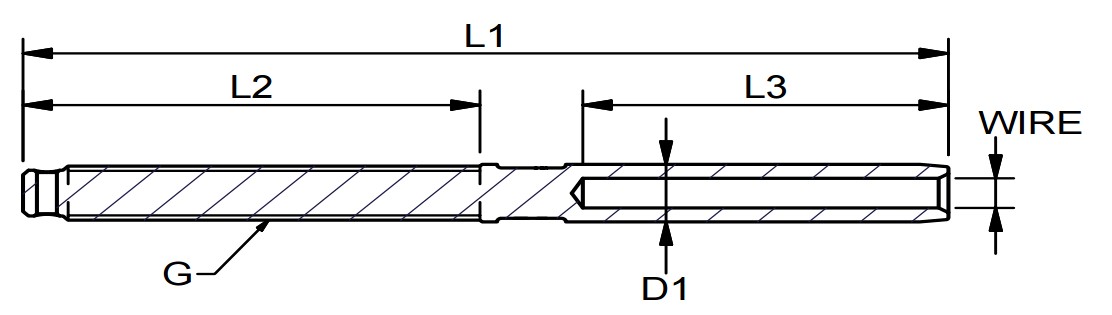 Blue Wave AG-terminál (hengerelhető), A4 / AISI 316 – 1/2"–7 jobbmenet