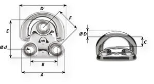 Wichard dekk szem – Hossz: 41 mm